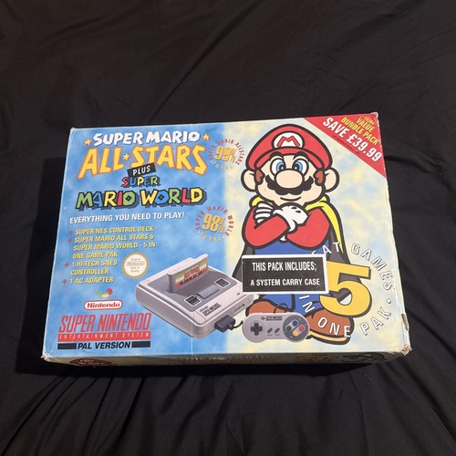 Snes console boxed - boxed, mario