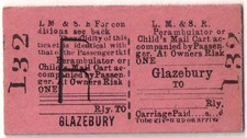 LMS Railway Ticket:- Perambulator - Glazebury to (blank)