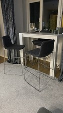Naughtone viv Bar Stools Dark Grey Chrome