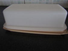 Vintage Tupperware Beige Rectangular Cheese Storage/Butter Dish 70s 80s