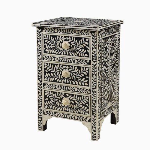 Bone inlay nightstand - inlay, with