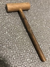 Vintage Wooden Auctioneer Masonic Gavel Bamboo Handle Great Wea Patina