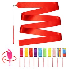 10pc Dance Ribbons Streamers Unisex Kids' Gymnastics Ribbon Wands Rhythm Sticks