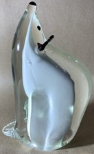 Vintage White Art Glass Polar Bear Figure.