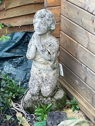 Stone garden lady - garden, lady/child