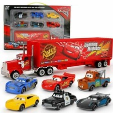 7Pcs Cars 2 Lightning McQueen Racer Car & Mack Truck Kids Toy Collection Gift