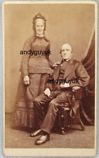 CDV LADY LONG BONNET VIELER HUDDERSFIELD VICTORIAN FASHION SMART ANTIQUE PHOTO