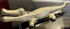 Large Vintage Brass Crocodile