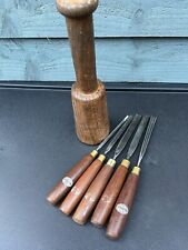 Vintage Marples Carving Gouges With Mallet Chisels 