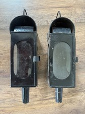 Pair of Antique Carriage Lamps Vintage Transport Lantern