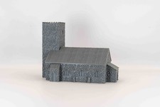 N Gauge church. Grey Cobble