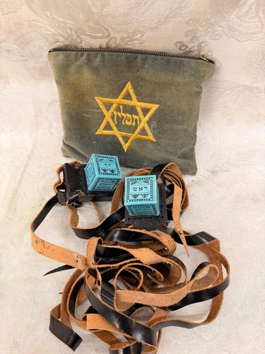 Vintage jewish tefillin - jewish, pair