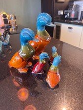 5 X WELLOW POTTERY DUCKS