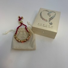 AURORA Swarovski Elements Pink Crystal & Gold Plated Adjustable Bracelet