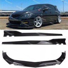 For Mazda 2 3 6 CX-3 CX5 Front Bumper Lip Splitter Spoiler + 46'' Side Skirts UO