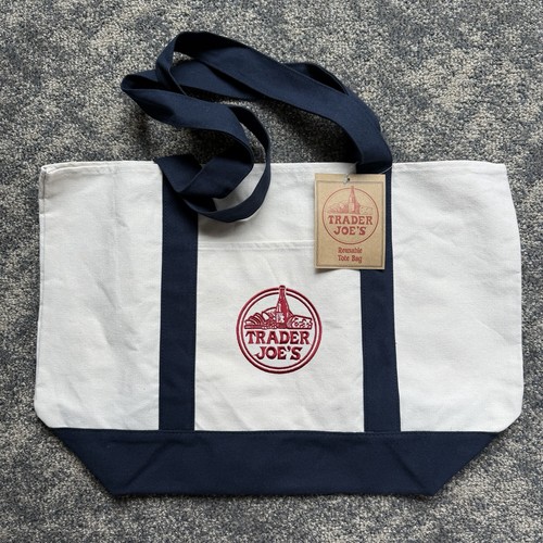 Navy trader joe tote bag - trader,