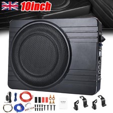 10'' Car Underseat Slim Amplifier Subwoofer Audio Amp Sub Bass Box Speaker 600W