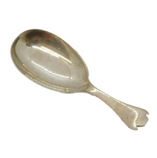 Sterling Silver Trefid Style Tea Caddy Spoon Antique 1911 Sheffield Art Deco