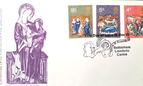 Christmas 1970 fdc post - christmas, 1970-
