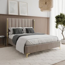 Upholstered Bed Frame WILLIAM – Modern Luxury Design with Gold Details DAKO®