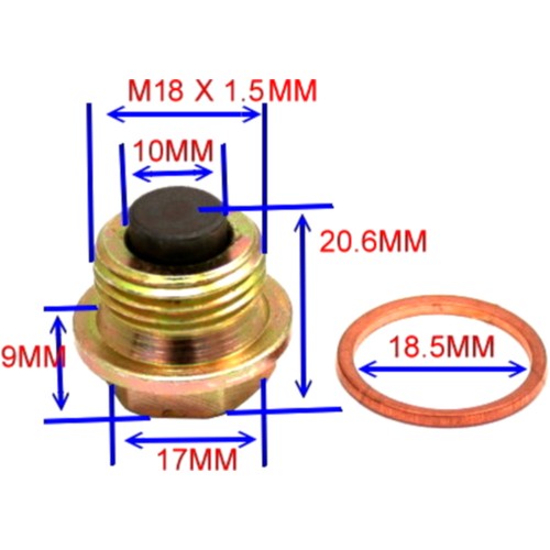 Oil drain plug magnetic - magnetic, m18