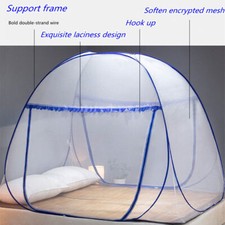 Portable Foldable Pop Up Mosquito Net Zipper Single Door Bed Camping Travel Tent