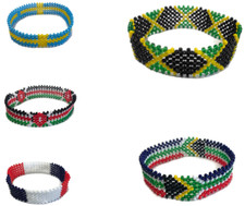 National Country Flag Beaded Bracelets Unisex Bangle Band - 25+ Countries