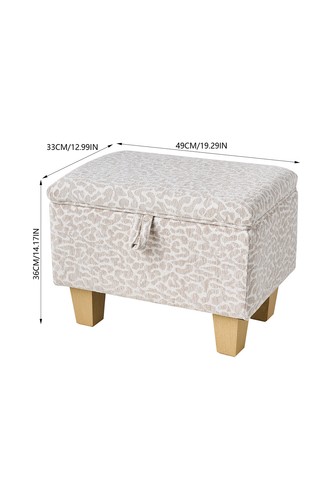 Linen ottoman storage pouffe - linen,