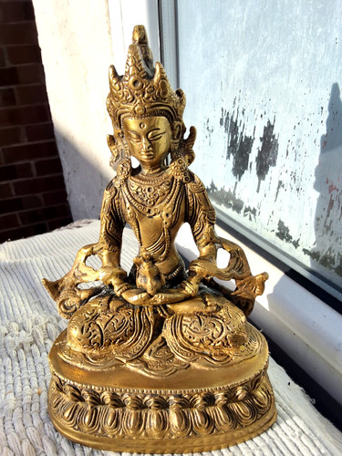 Vintage brass amitayus buddha - brass,