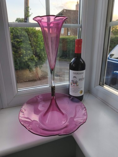 Vintage cranberry glass - vintage, single