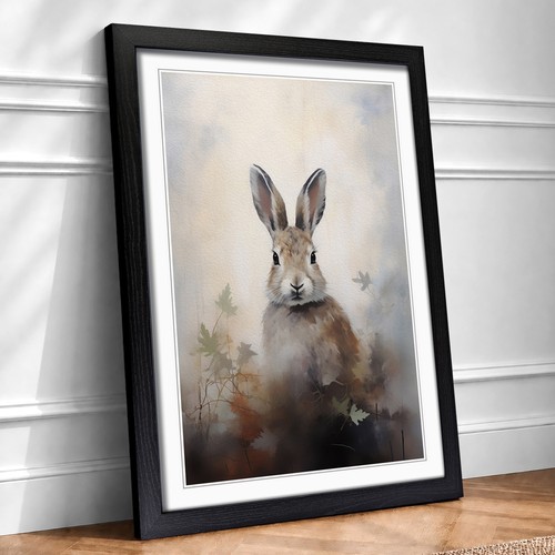 Rabbit gestural framed wall - rabbit,