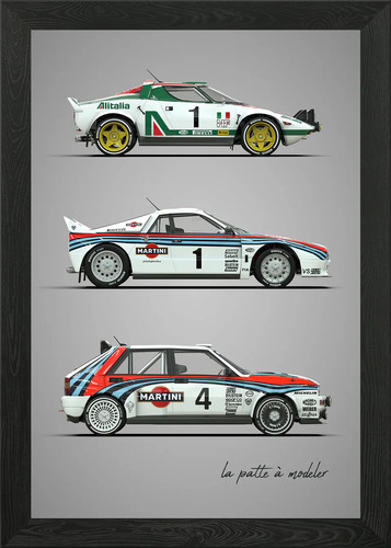Lancia rallye cars framed wall - cars,
