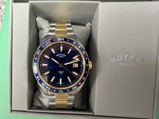 Gents Rotary ‘Henley’ GMT Quartz Watch steel & plated *BNIB* RRP £279 GB05296/05