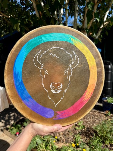 Buffalo hide frame - buffalo, drum,