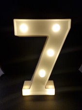Large LED Light Up Number 7 Plastic Numbers Standing Party Birthday BAR