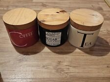 The Old Pottery Company Kitchen Storage Jars Set Coffee Sugar Tea Large
