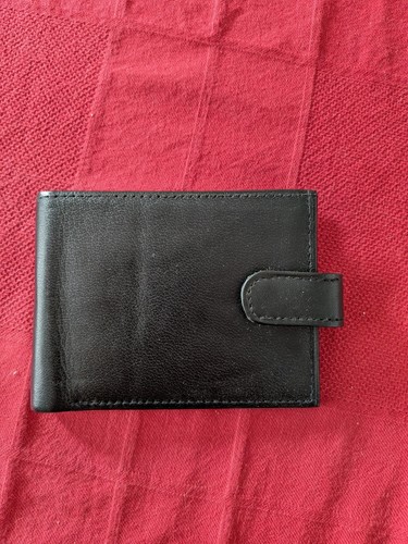 Black leather wallet new - leather,