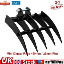 Mini Digger Rake 490mm / 25mm Pins