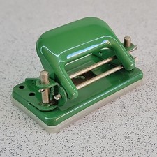Vintage Green metal Hole Punch