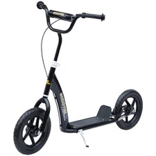 HOMCOM Kids Scooter Kick Scooter with 12" EVA Tyres, Rear Brake, Big Wheels Scoo