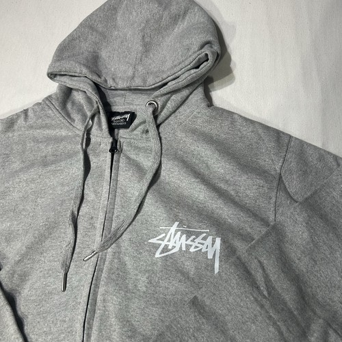 Grey stüssy zip style - zip, up