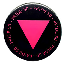 Pride Pin Badge Original Pink Triangle - Pride 50 - Gay Lesbian Rights LGBT 35mm