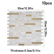 Mosaic Tiles Wall Stickers Self Adhesive 10 Sheets Per Set Kitchen Bathroom Deco