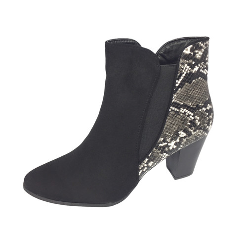 Womens black faux suede python - womens,