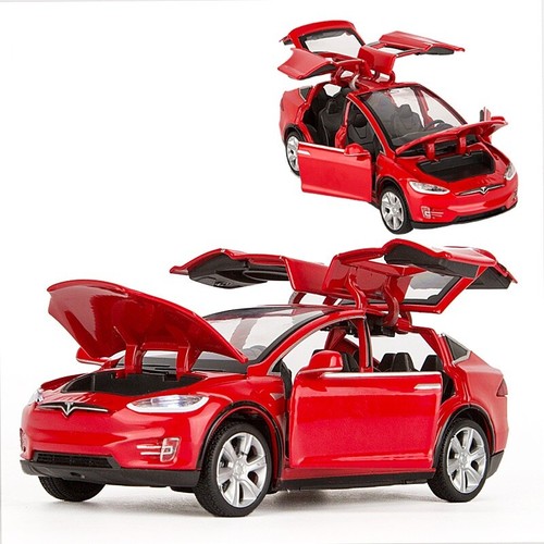 Red tesla model - tesla, x