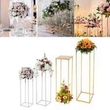 40-100cm Rectangular Flower Stand Centrepiece Pedestal Metal Wedding Decor NEW