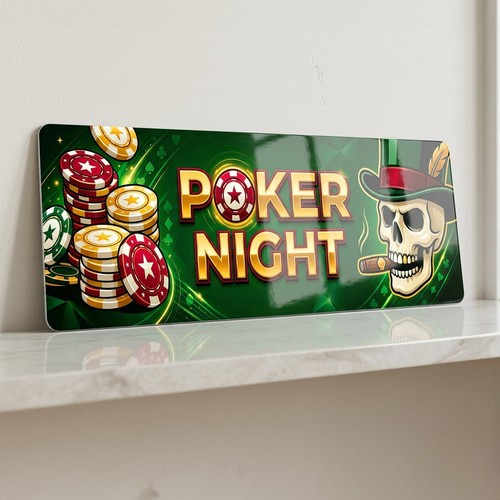 Poker night metal - night, sign
