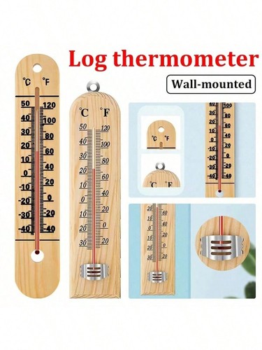 Wooden wall thermometer - wooden,