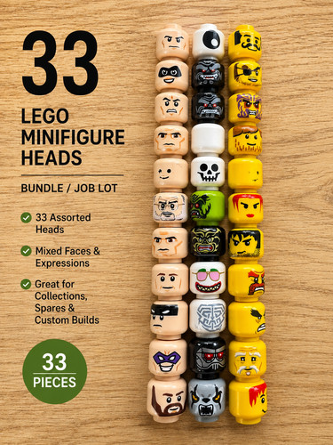 33x lego minifigure heads - lego,