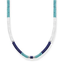 Thomas Sabo Women Necklace with Navy and Turquoise Stones 925 Sterling Silver